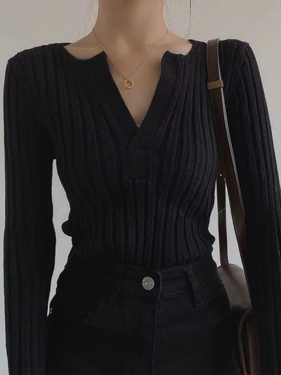 Confortable débardeur en maille pour femme avec col en V