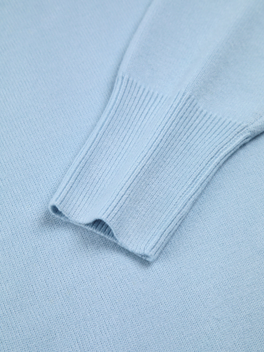 Pull Col Montant Oversize Côtelé