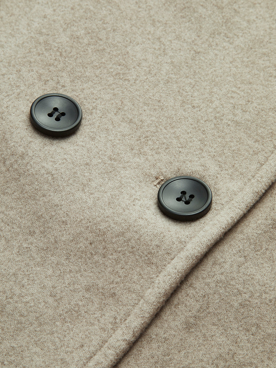 Manteau Court Croisé Oversize à Boutons