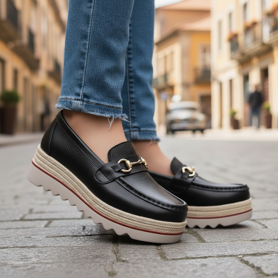 Mocassins à Boucle et Semelle Crantée