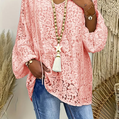 Blouse - Manches longues et détails en dentelle