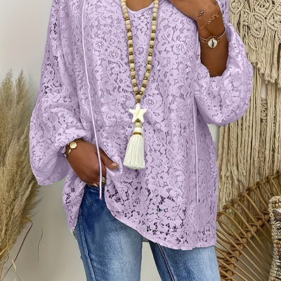 Blouse - Manches longues et détails en dentelle