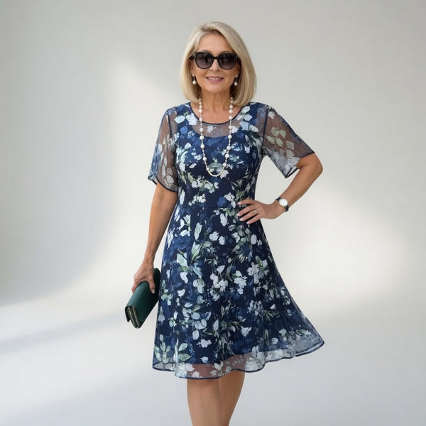 Robe midi chiffon fleuri — Élégance naturelle et raffinée