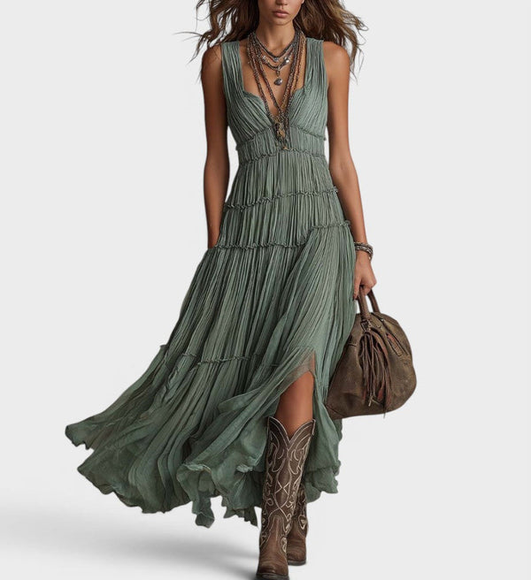 Bonnie | Robe Longue Bohème Fluide et Légère