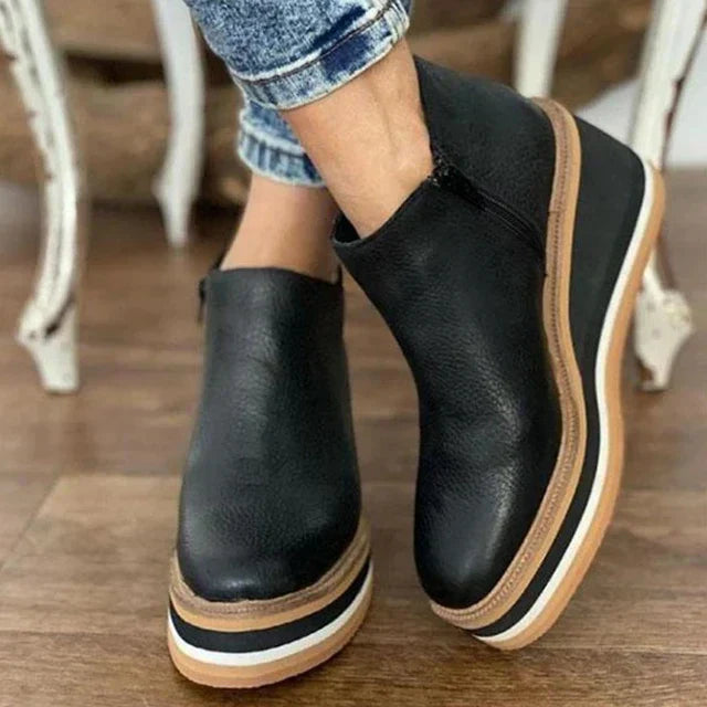 Bottines Clara — détail de la silhouette avec plateforme arrondie