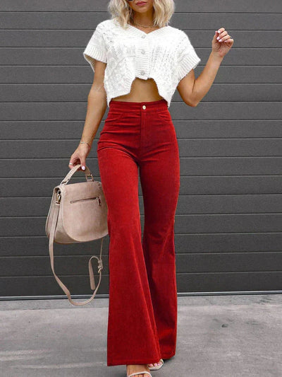 Pantalons évasés en velours côtelé pour femmes