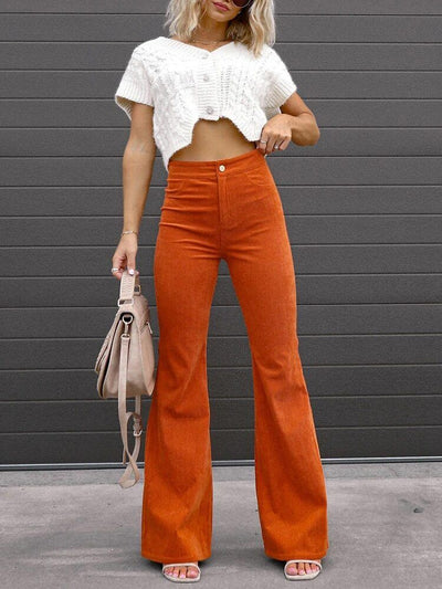Pantalons évasés en velours côtelé pour femmes