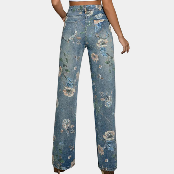 Asenka - Jeans stylisés à motifs floraux pour femmes