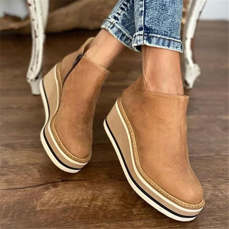 Bottines Clara — vue de face, couleur automne