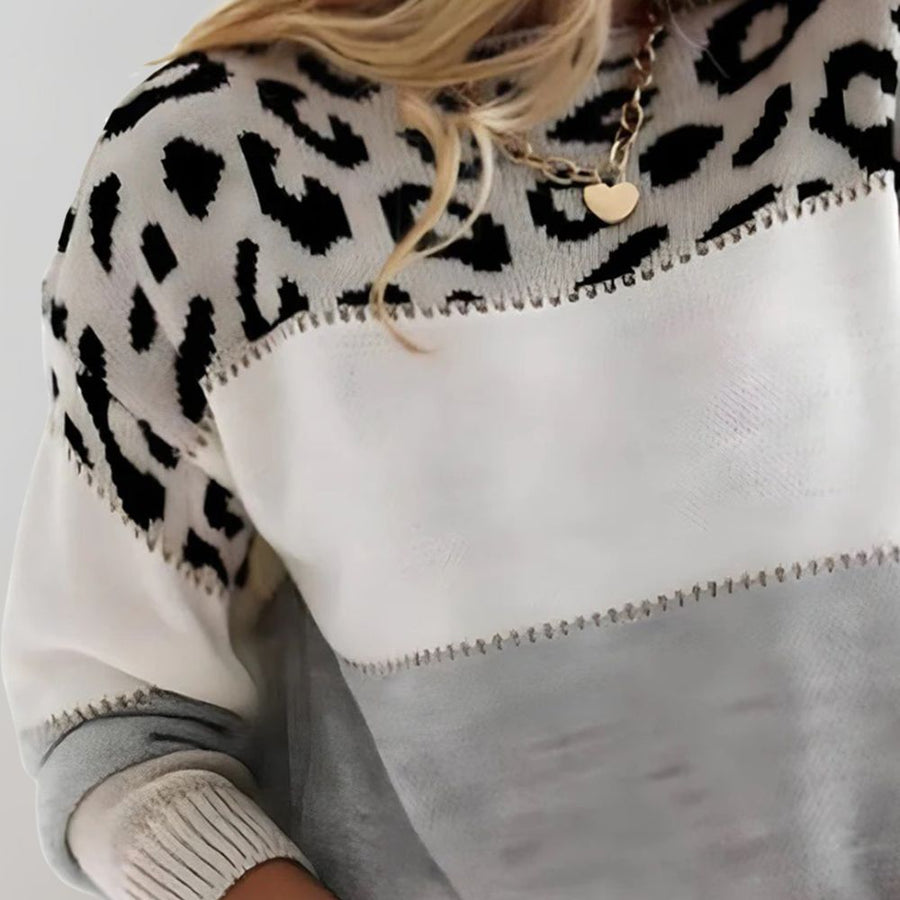 Pull Motif Graphique Coupe Ample Décontractée