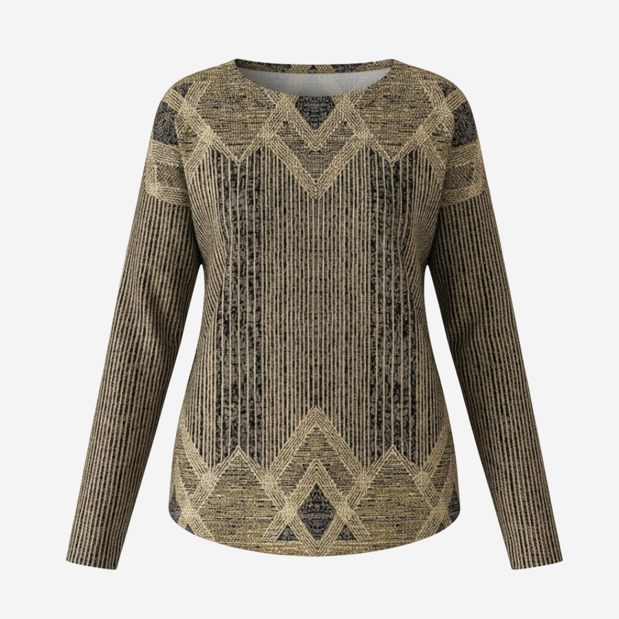 Pull Col Rond Motif Géométrique
