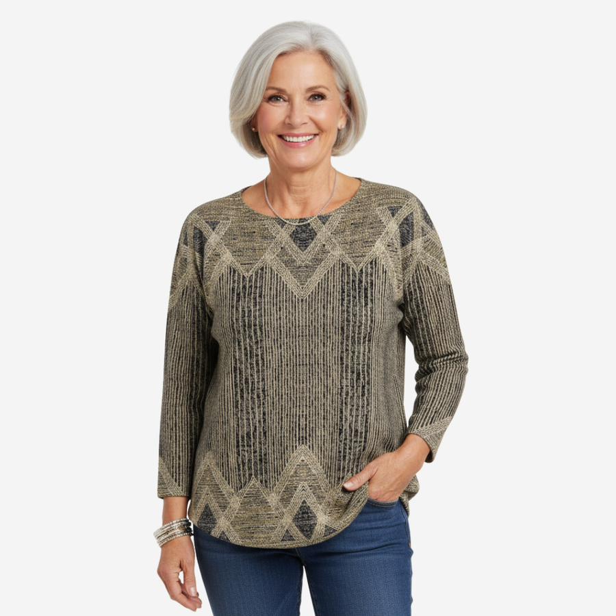 Pull Col Rond Motif Géométrique