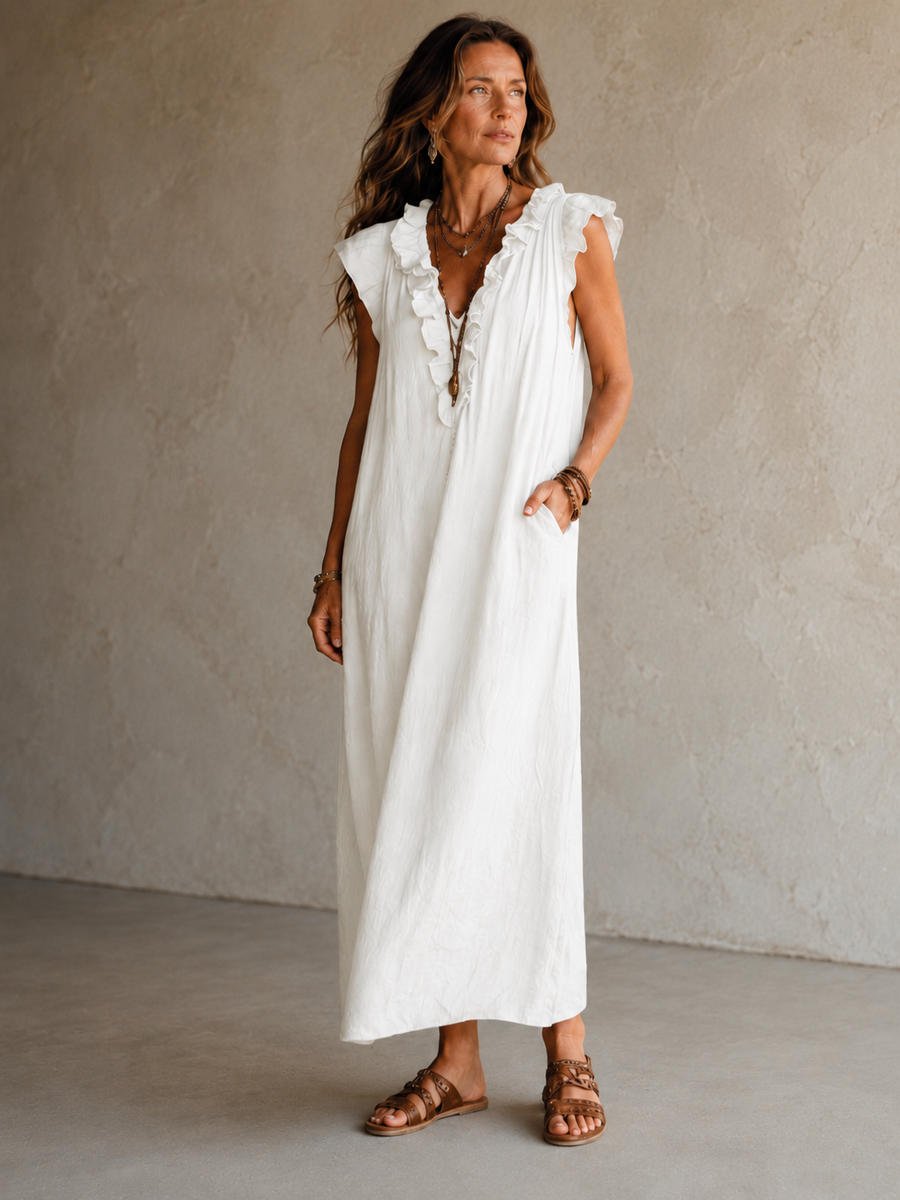 Robe Camélia — studio blanc