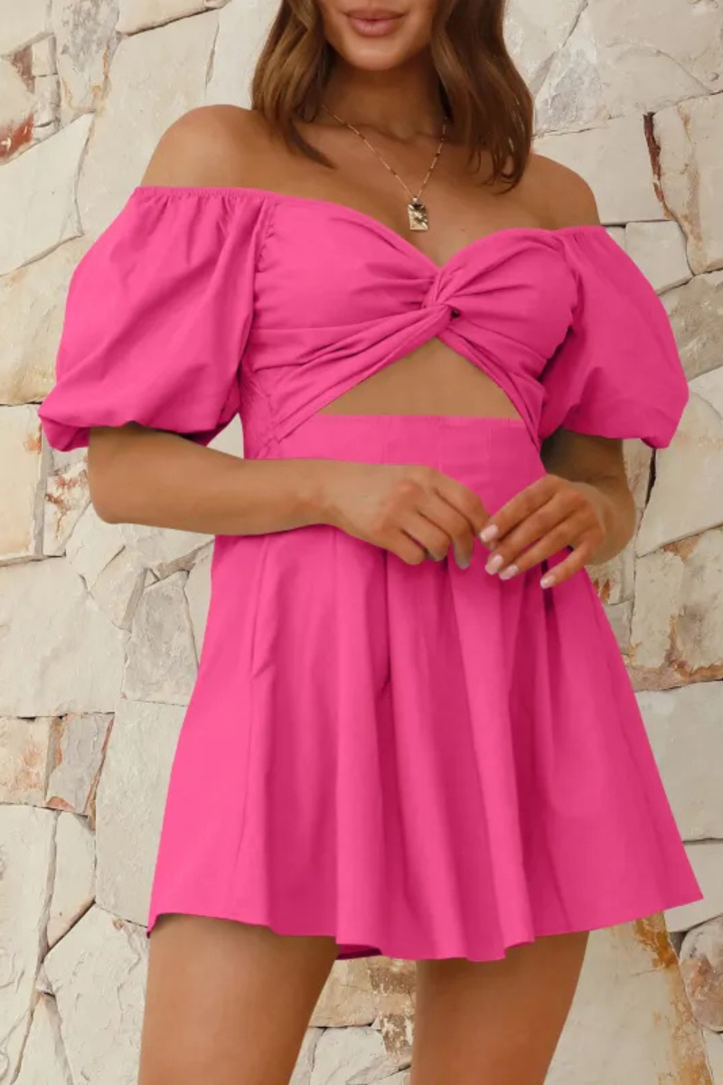 Celeste | Robe plissée à épaulettes et à manches lanternes