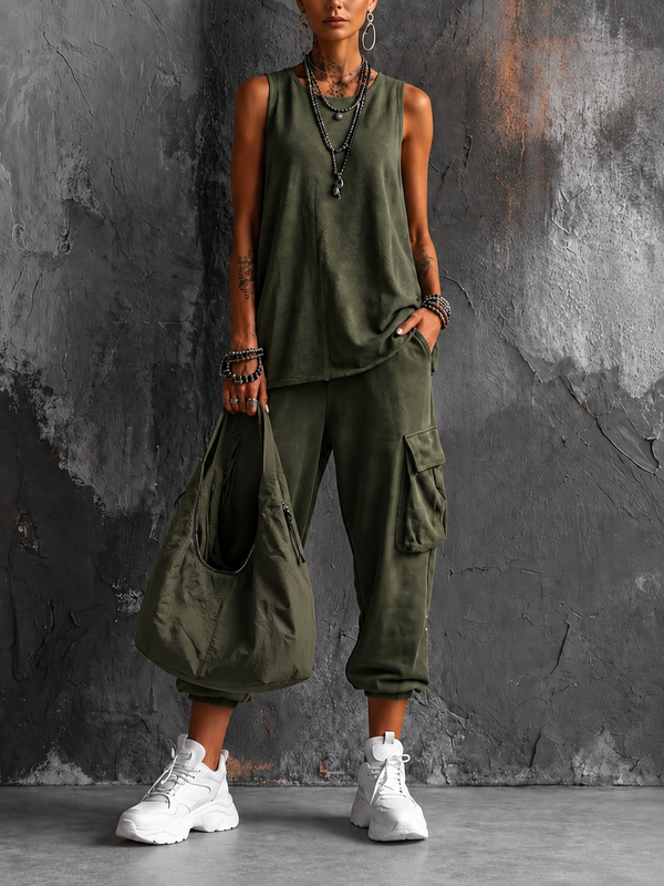Roxane - Ensemble Top et Pantalon Fluide