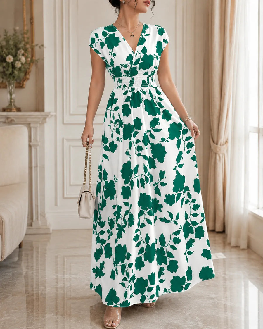 Robe Camille — détail de la taille froncée extensible