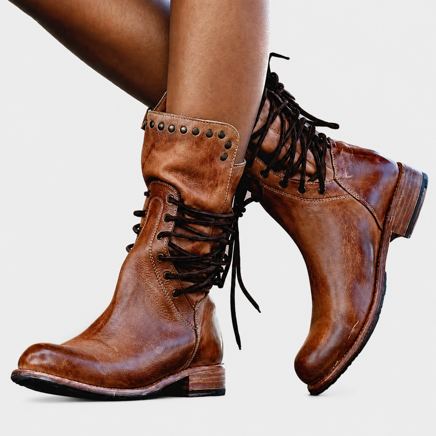 Bottines à Allure Motarde et Talon Bloc