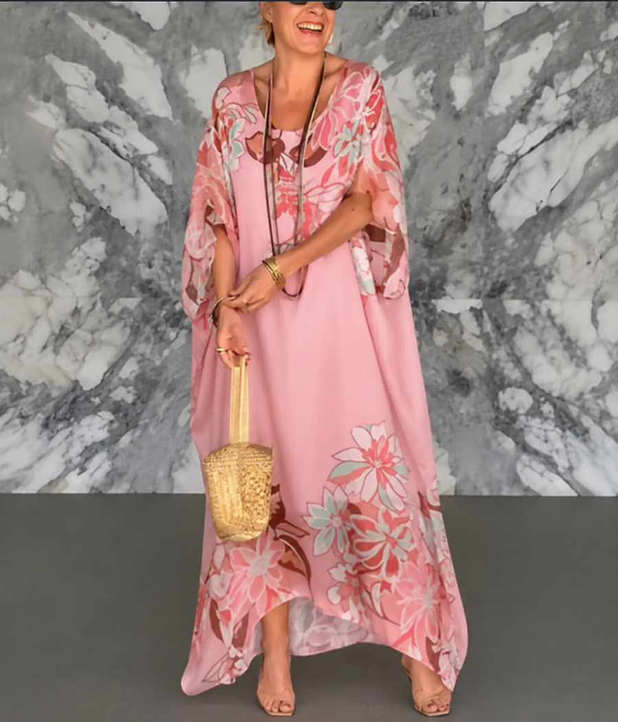Robe Maxi Fluide Imprimée — détail de l'imprimé signature