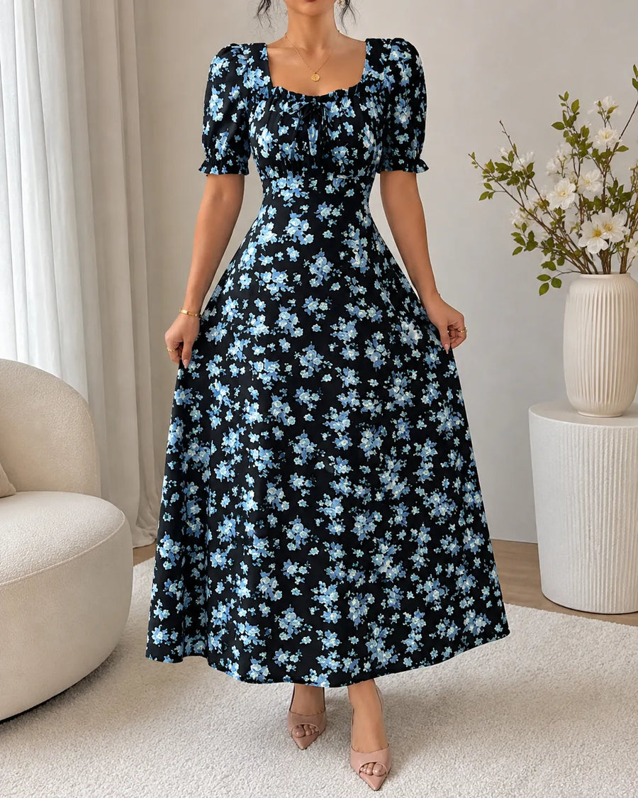 Robe Clara — détail du smockage à la taille
