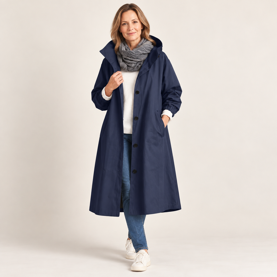 Gabardine Comprimento Midi com Capuz