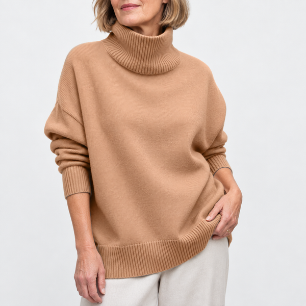 Pull Col Roulé Coupe Droite