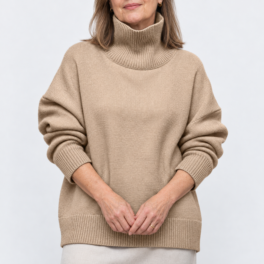 Pull col roulé coupe droite — vue arrière