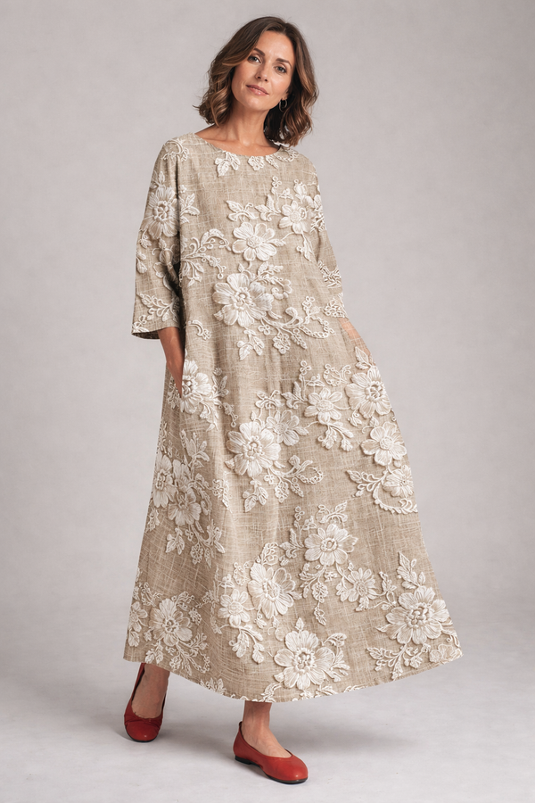 Sienna | Robe Maxi Fluide à Motif Floral Intemporel