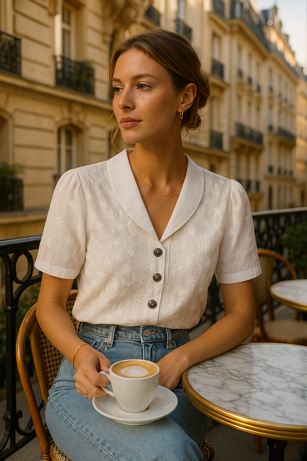Élodie – Blouse sur mesure et aérée