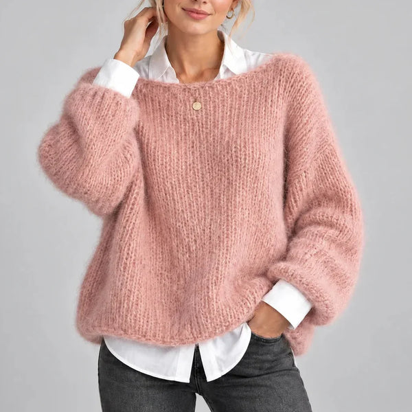 Pull Oversize Manches Ballon Col Rond
