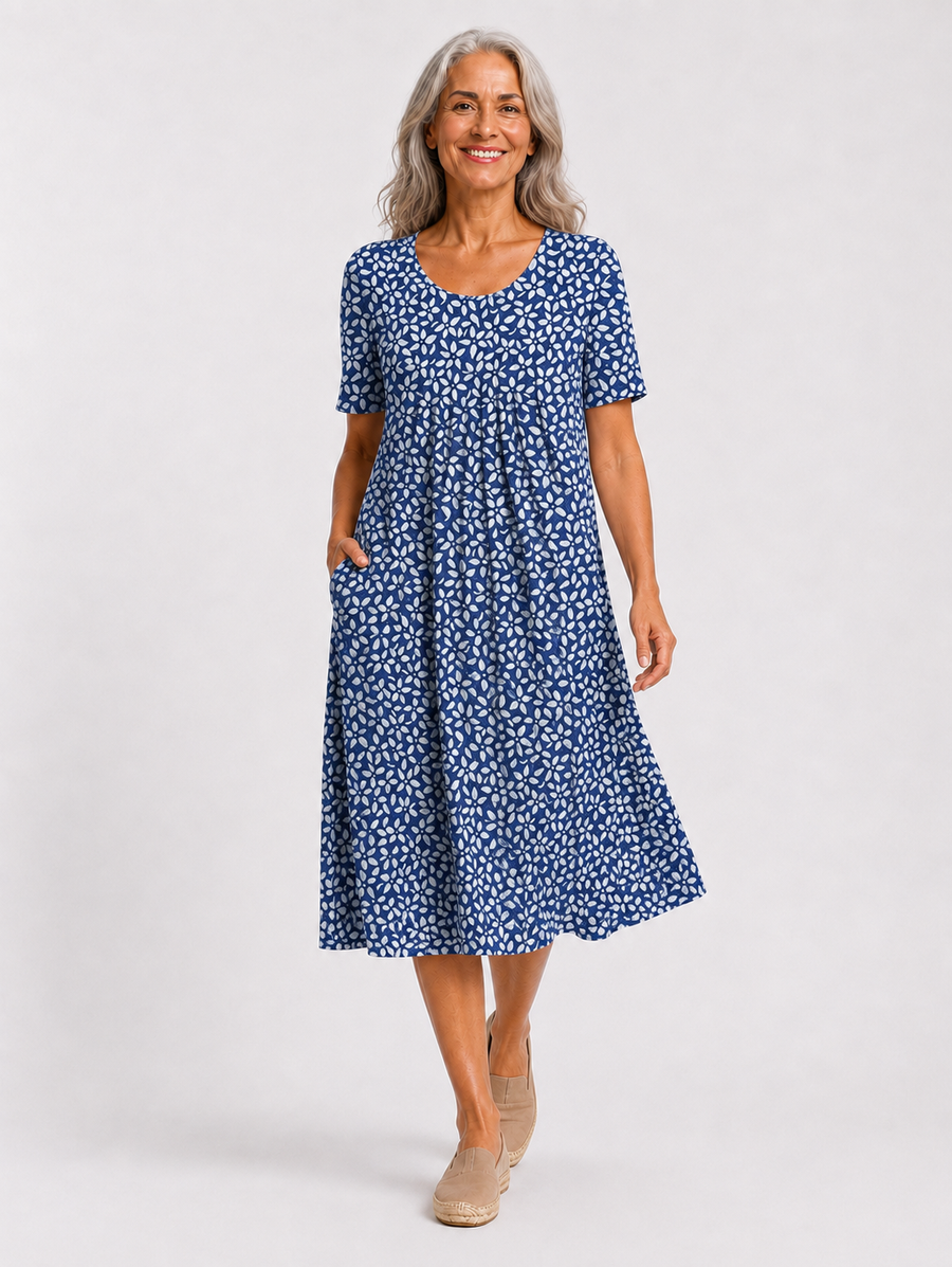 Robe Georgina — détail de la coupe taille et de l'encolure