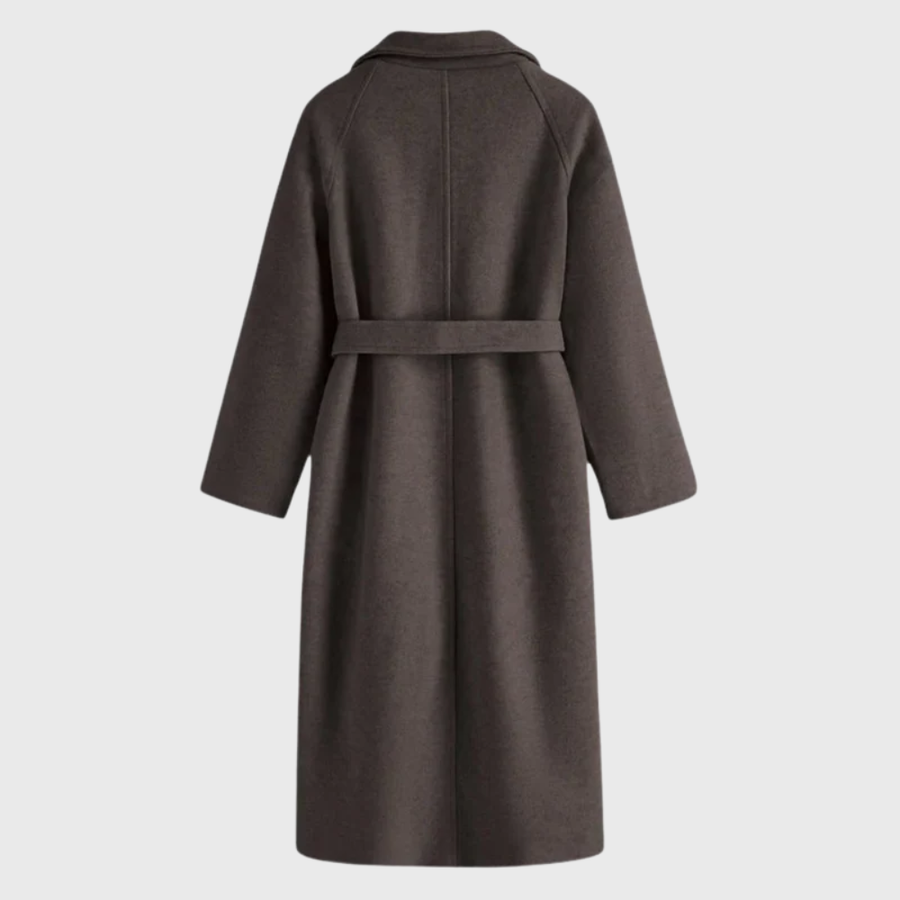 Manteau Long Ceinturé à Revers