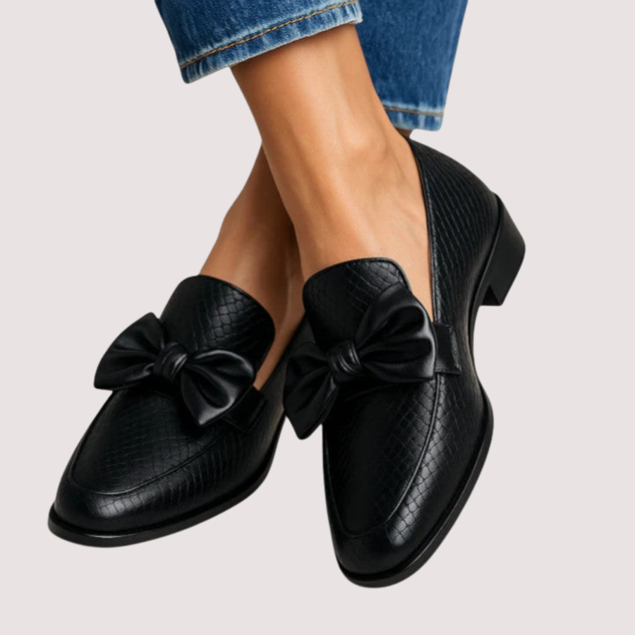Chaussons Mocassins à Nœud Oversized — vue de face
