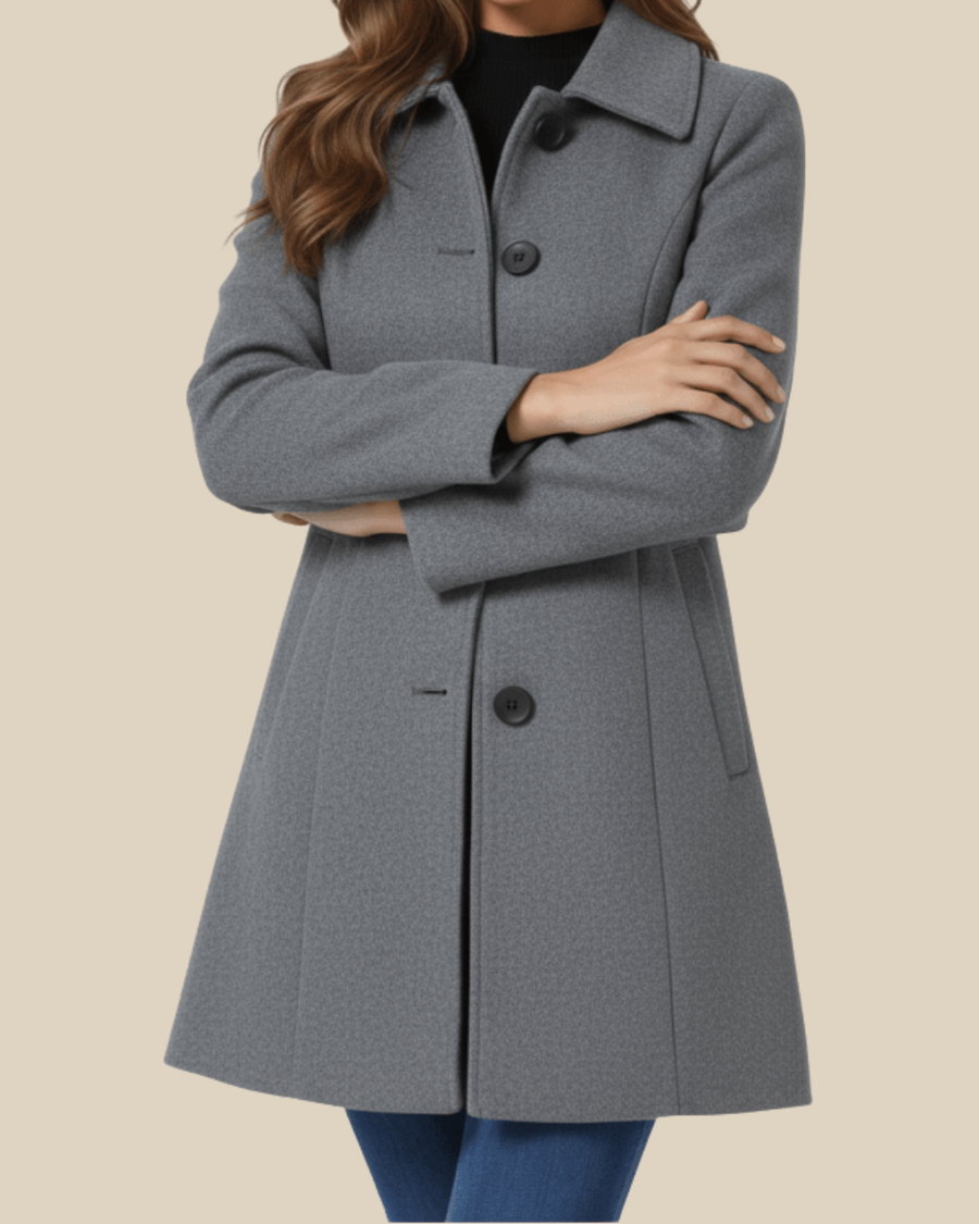 Manteau Mi-Long Cintré à Boutons