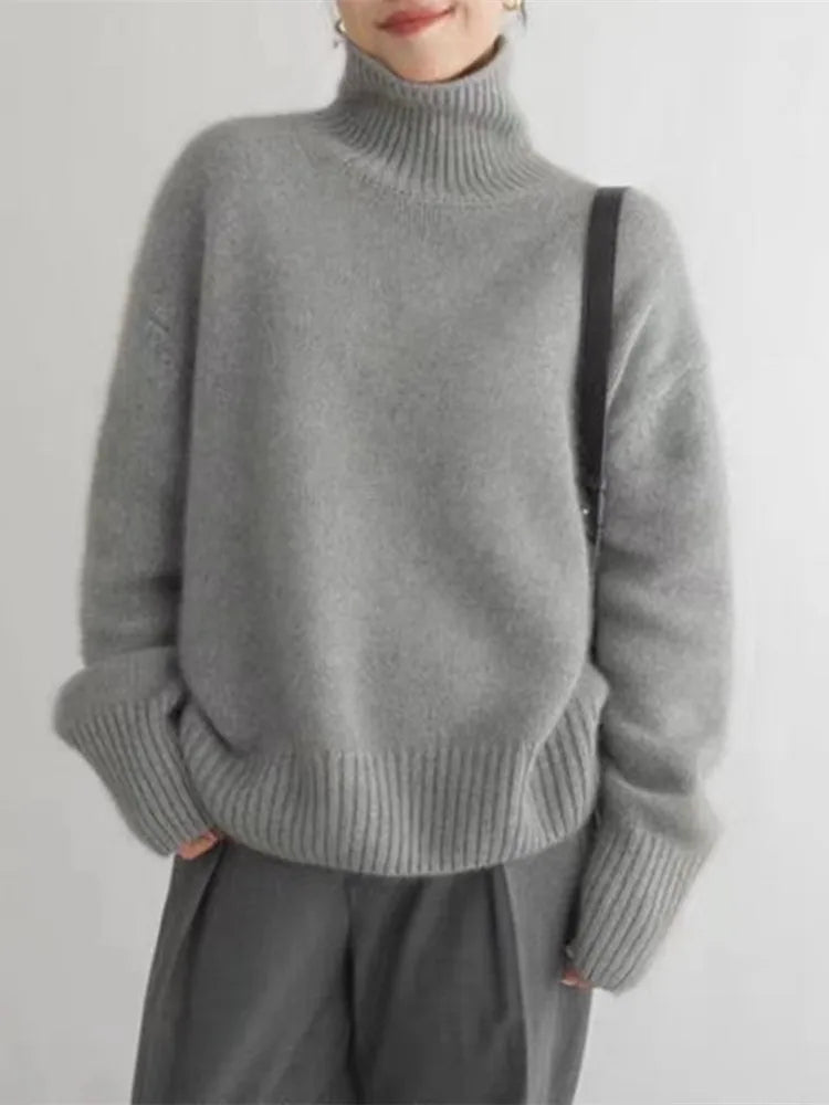 Agnes™ – Pull à col roulé confortable, tricoté et doux
