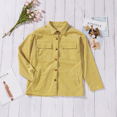 Chemise en velours côtelé - Fermeture à boutons et poches poitrine