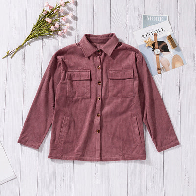 Chemise en velours côtelé - Fermeture à boutons et poches poitrine