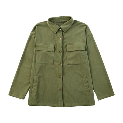 Chemise en velours côtelé - Fermeture à boutons et poches poitrine