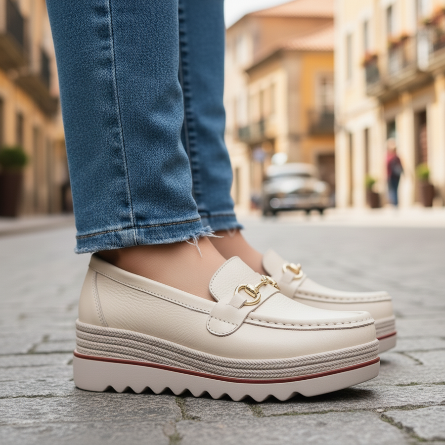 Mocassins à Boucle et Semelle Crantée