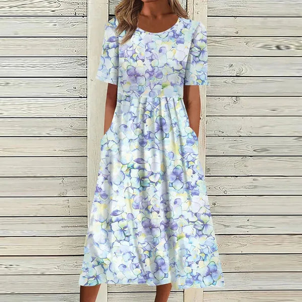 Robe Fluide à Motif Floral - Esteé Paris