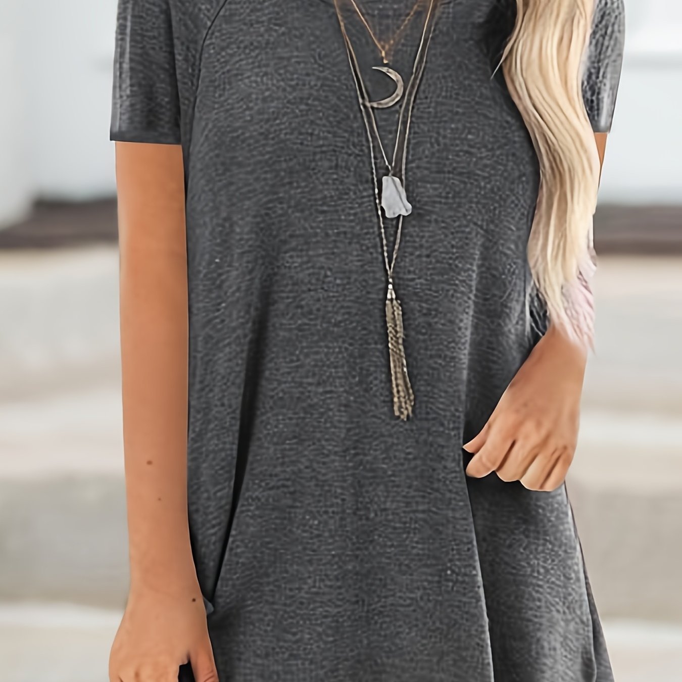 T-Shirt long uni - Modèle long et forme souple pour un usage quotidien