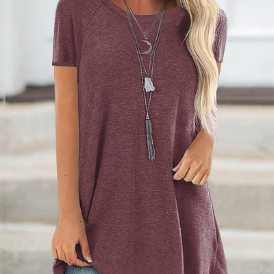 T-Shirt long uni - Modèle long et forme souple pour un usage quotidien