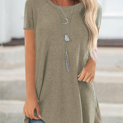 T-Shirt long uni - Modèle long et forme souple pour un usage quotidien