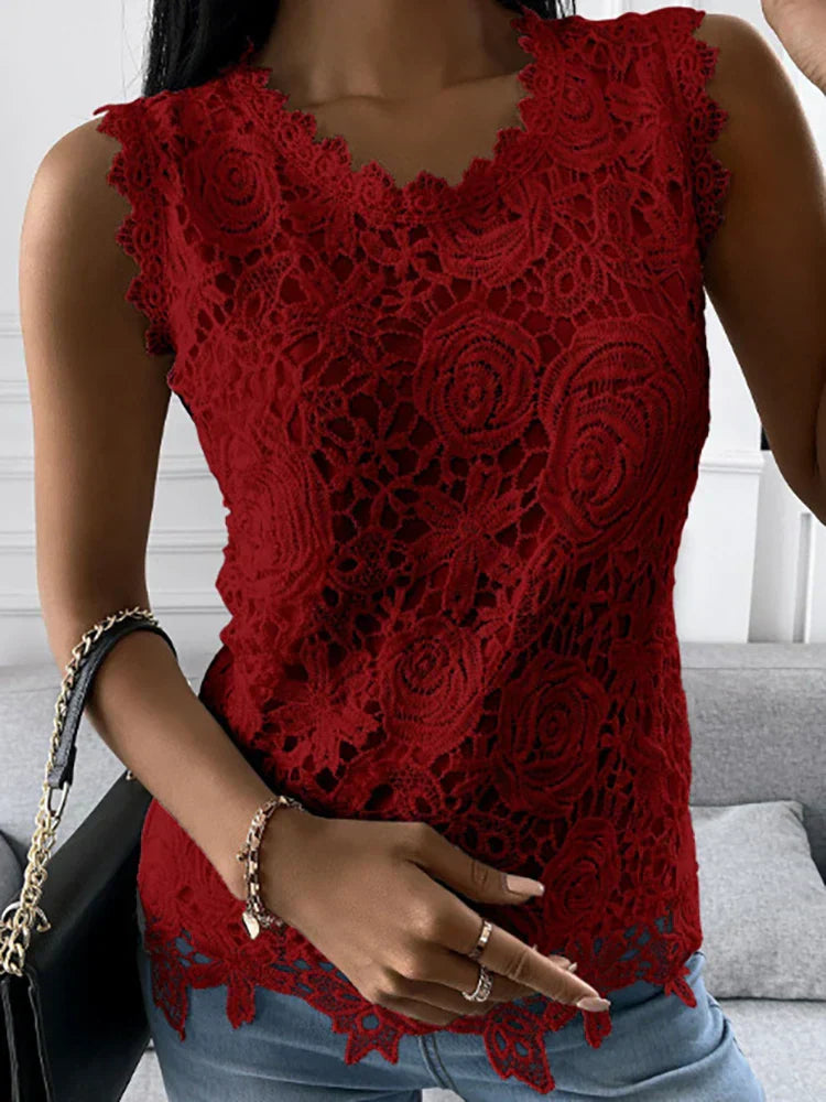 Top en dentelle vintage pour femme