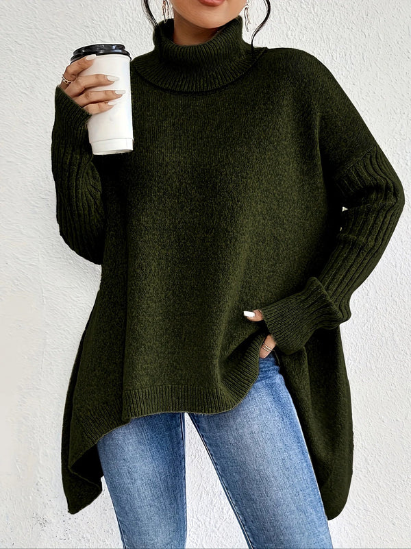 Pull Col Montant Oversize Coupe Décontractée