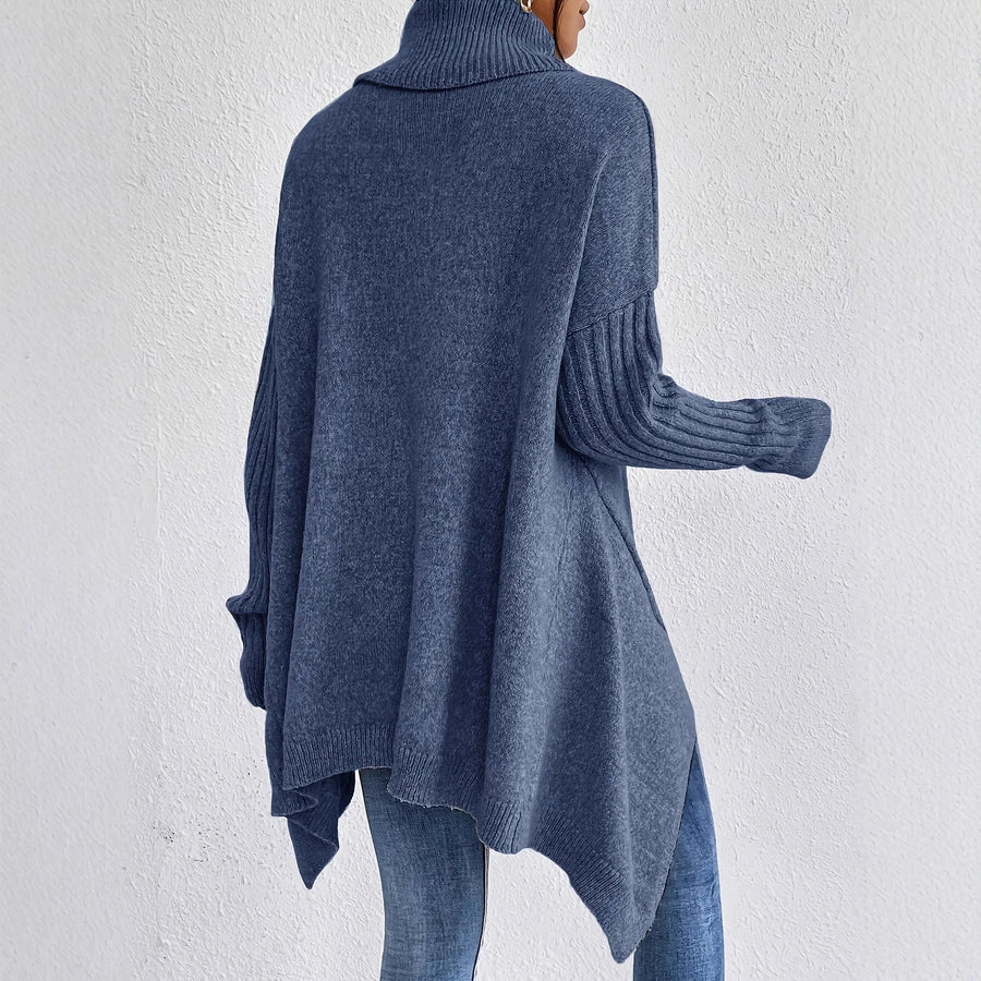 Pull Col Montant Oversize Coupe Décontractée