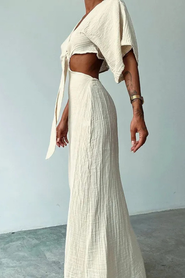 Elowyn | Summer Midriff V-neck Dress