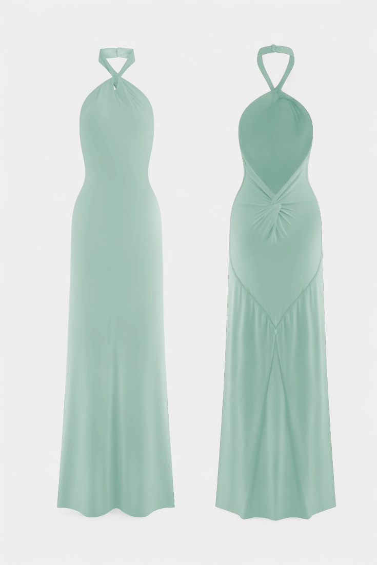Trinity Robe dos nu ajustée avec fronces et dos nu
