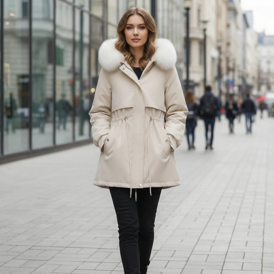 Parka à Capuche Bordée de Fourrure Synthétique