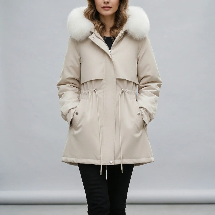 Parka à Capuche Bordée de Fourrure Synthétique
