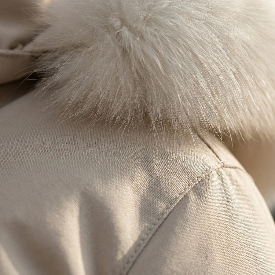 Parka à Capuche Bordée de Fourrure Synthétique